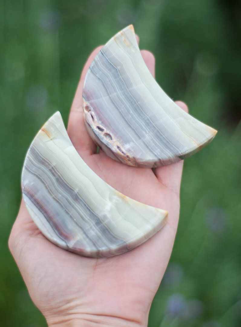 Green Calcite Moon