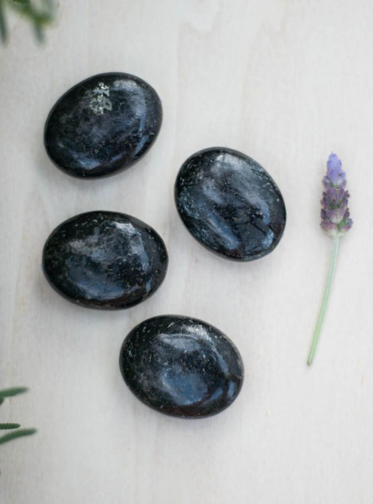 Nuummite Palm Stone