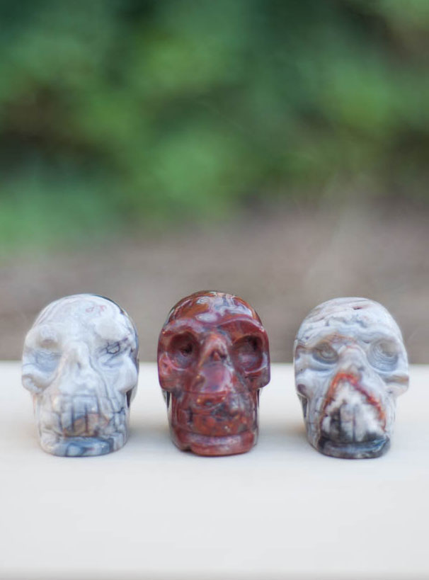 Crazy Lace Agate Crystal Skull
