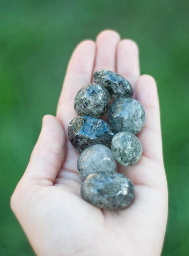 Tumbled Black Strawberry Quartz