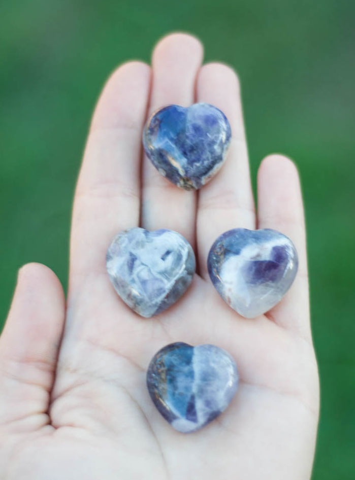 Mini Chevron Amethyst Heart