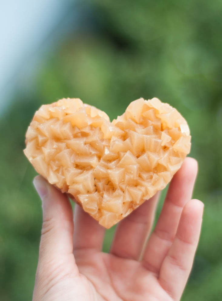 Honey Calcite Heart - large