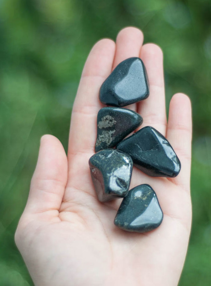 Tumbled Black Jade, Tumbled Small Crystals