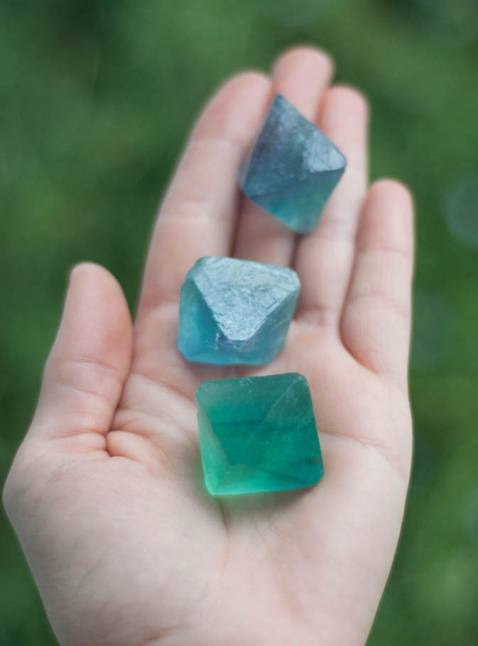 Raw Fluorite Octahedron - green