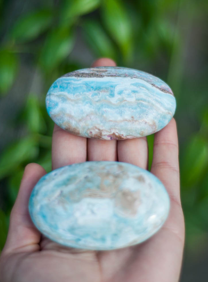 Blue Aragonite/Caribbean Blue Calcite Palm Stone