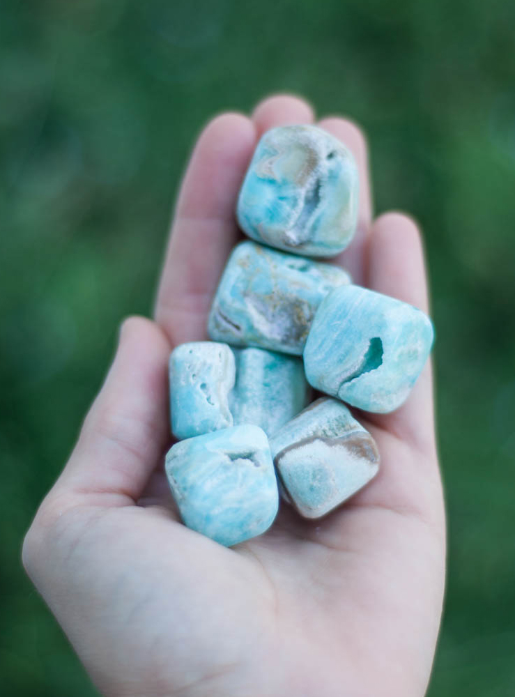 Tumbled Blue Aragonite/Caribbean Blue Calcite - Pakistan