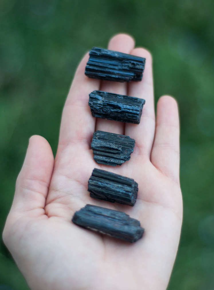 Raw Black Tourmaline - long