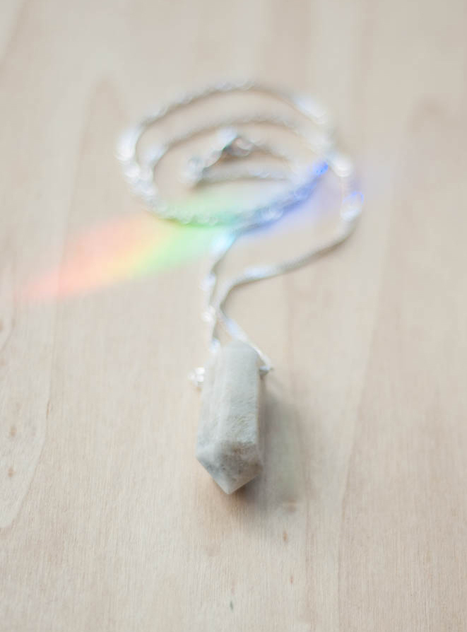 Grey Moonstone Point Pendant