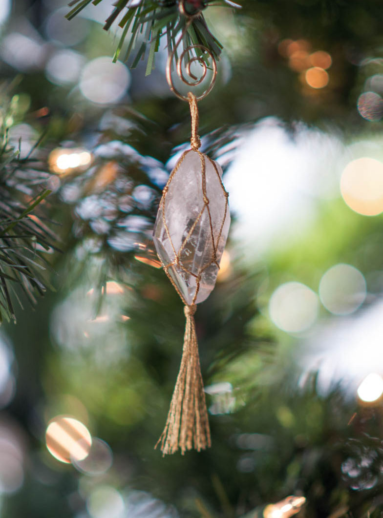 Clear Quartz Christmas Ornament