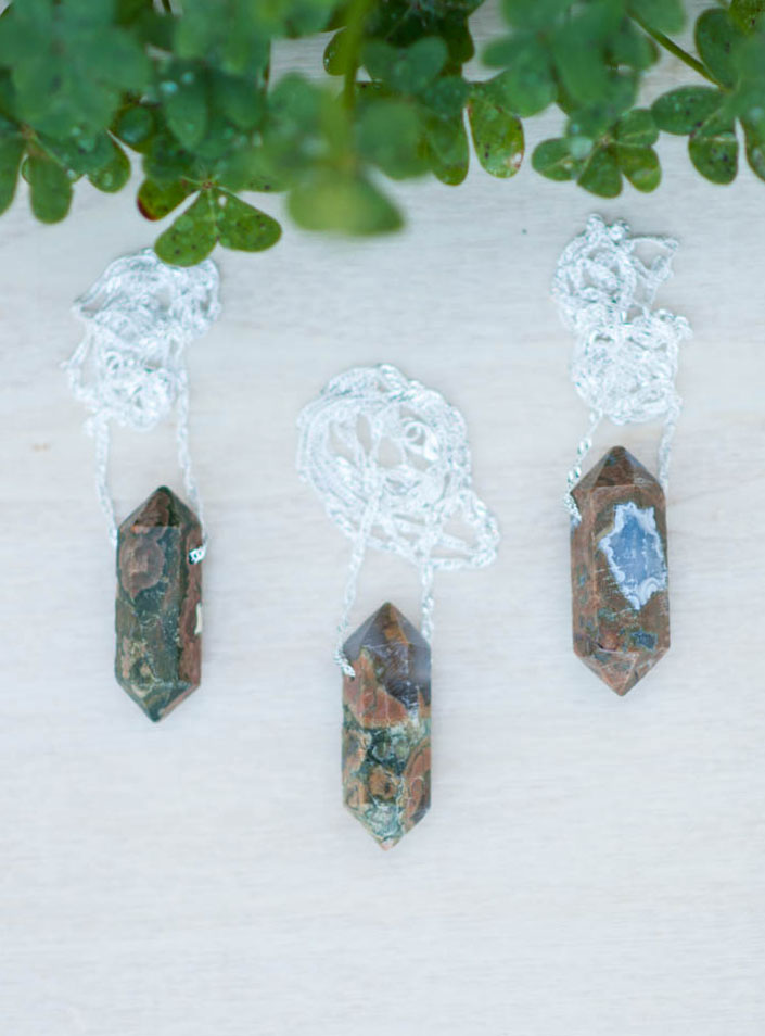 Rainforest Rhyolite Point Pendant