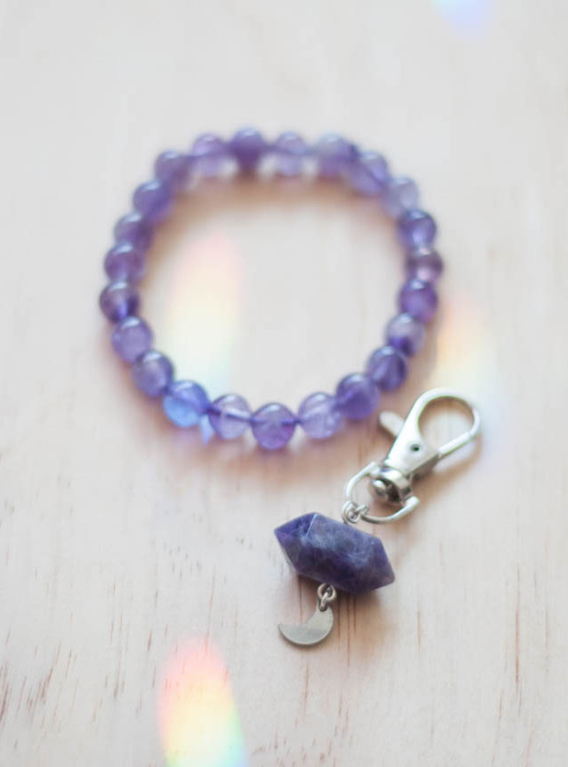 Amethyst Charm and Bracelet Set