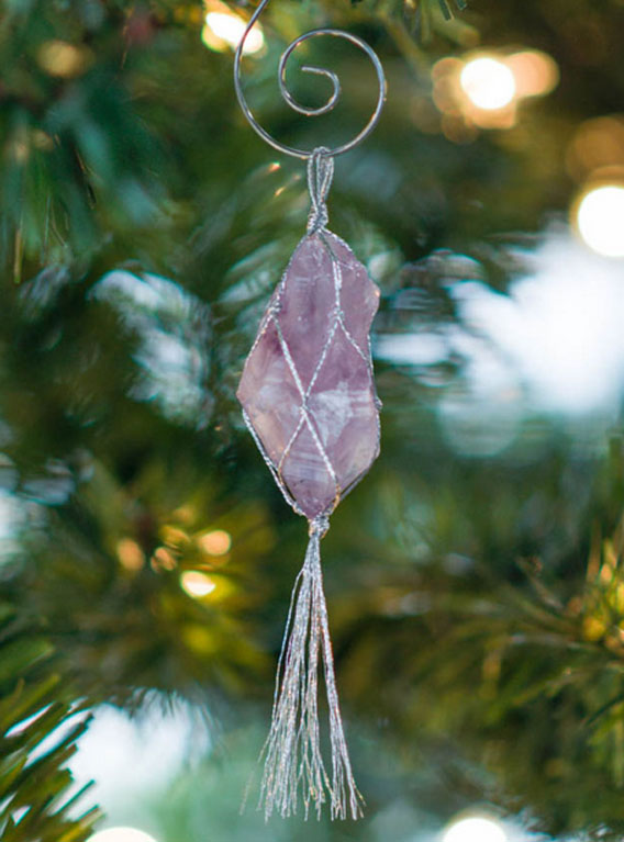 Amethyst Christmas Ornament - silver