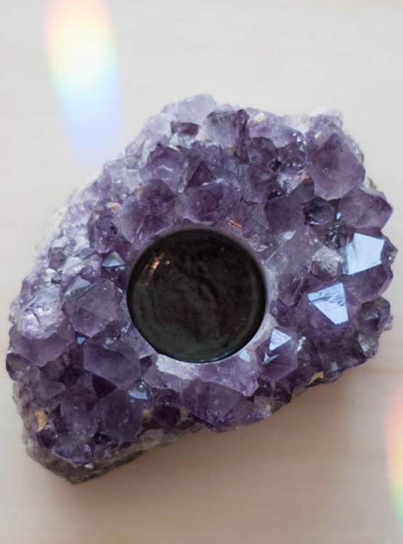 Amethyst Geode Tea Light Candle Holder