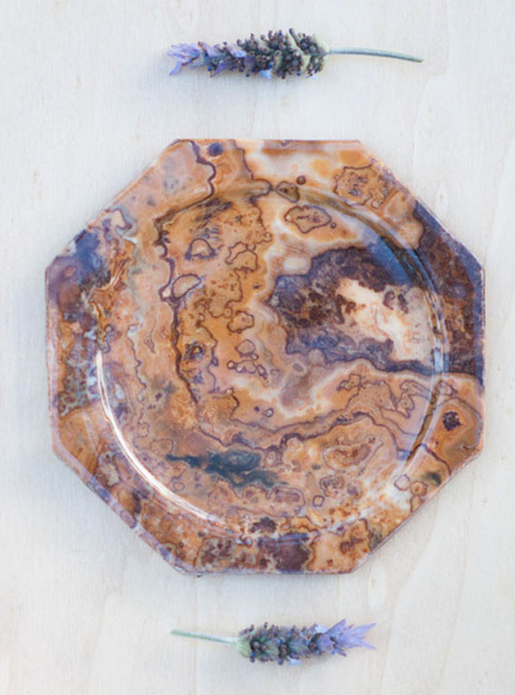 Aragonite Small Plate - octagon