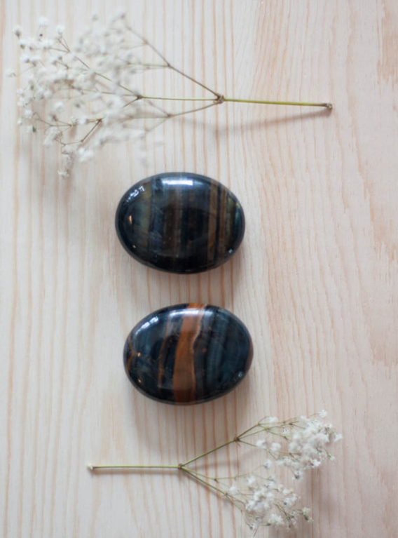 Blue Tiger's Eye Palm Stone