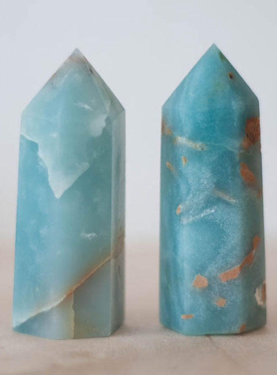 Caribbean Blue Calcite Tower medium