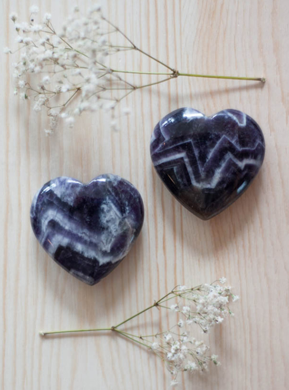 Chevron Amethyst Heart