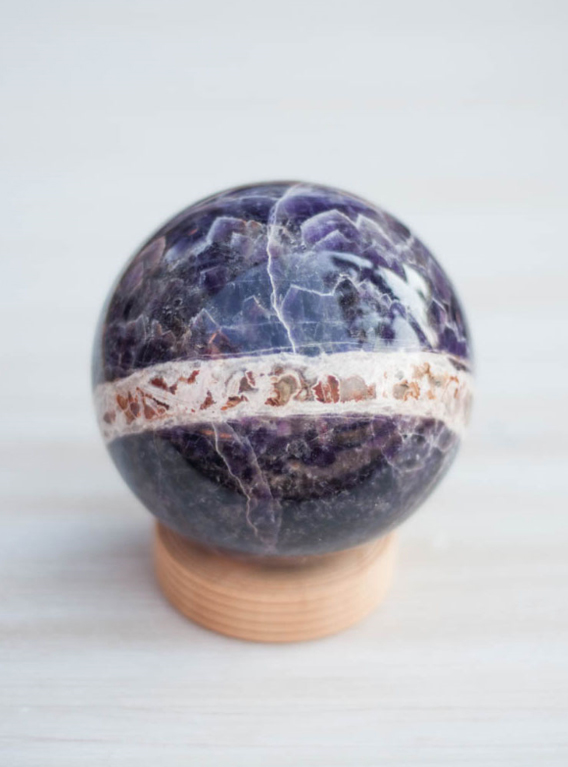 Chevron Amethyst Sphere #1