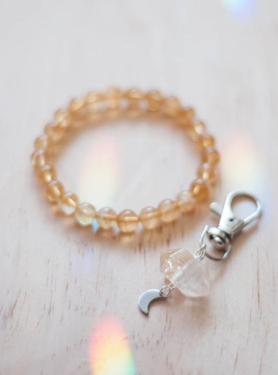 Citrine Charm and Bracelet Set