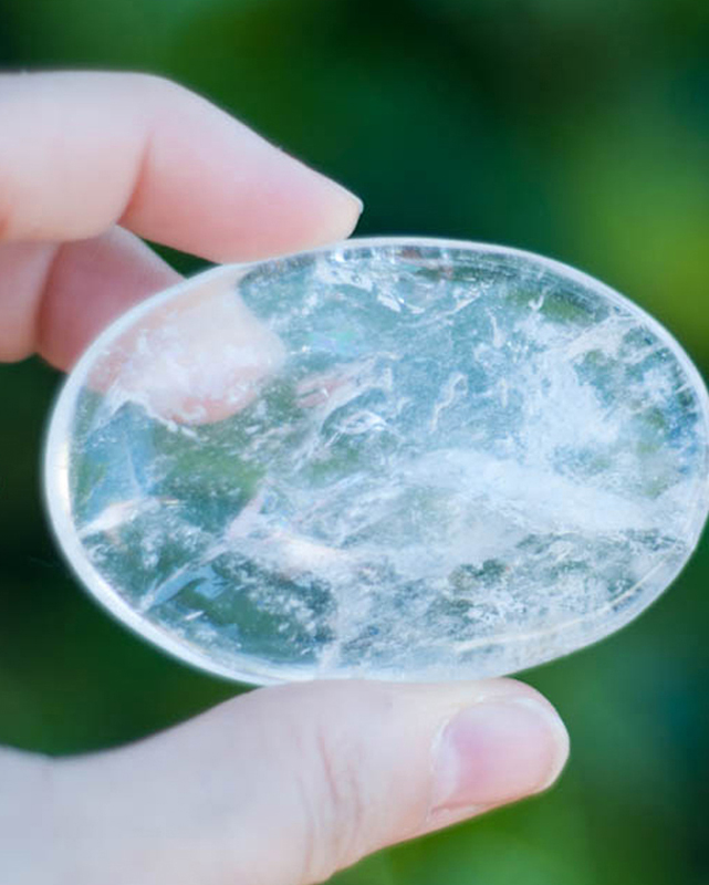 Clear Quartz Palm Stone 