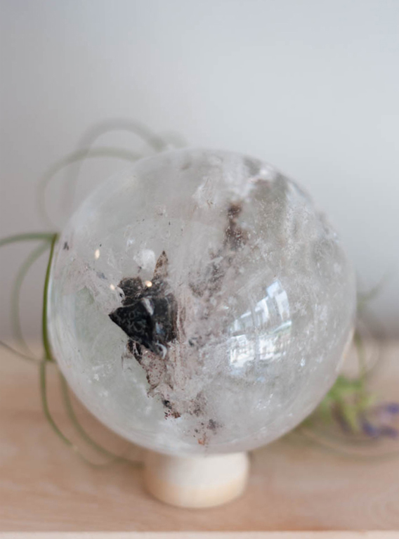 Clear Quartz Sphere with Deposits #5