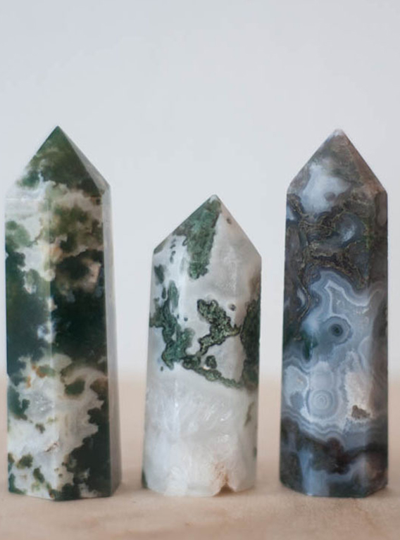 Green Moss Agate Tower medium