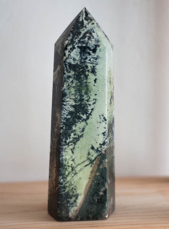 Large Green Jasper Tower