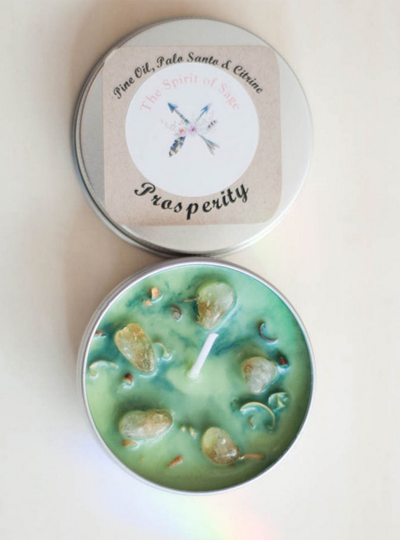Prosperity and Abundance Handmade Travel Candle