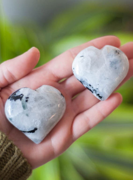 Rainbow Moonstone Hearts