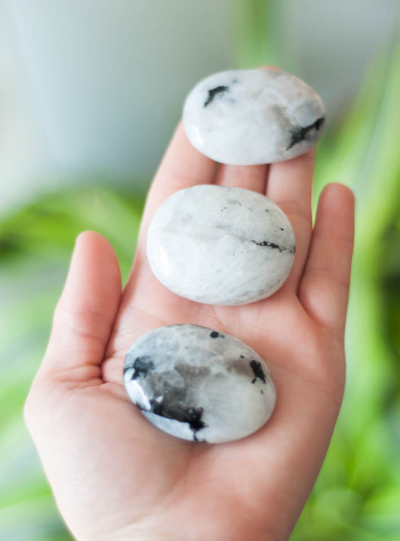 Rainbow Moonstone Palm Stone