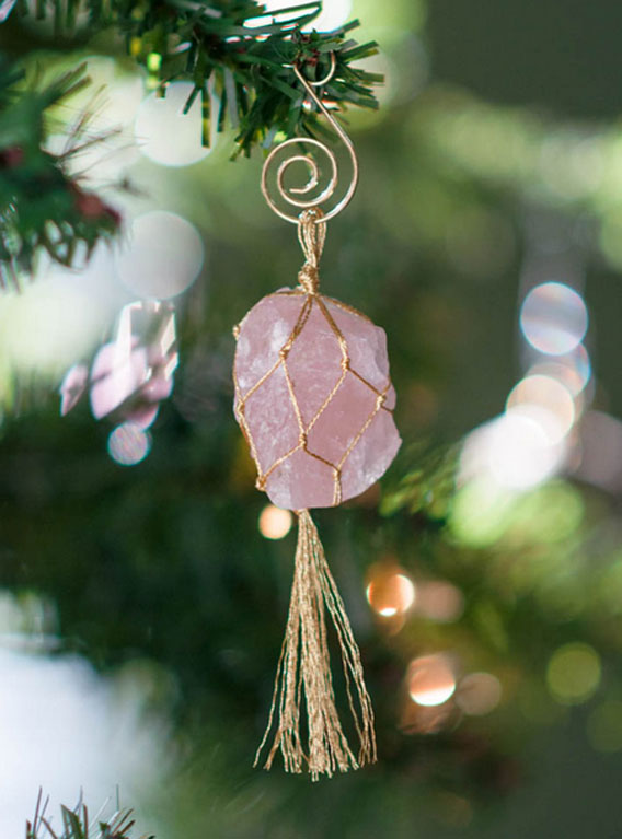 Rose Quartz Christmas Ornament