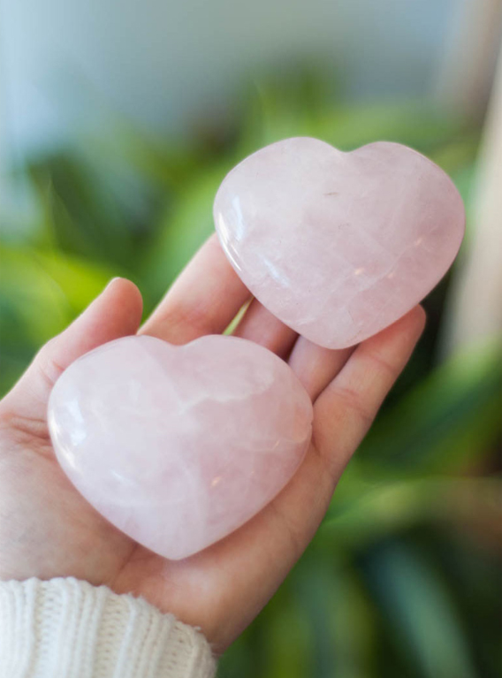 Rose Quartz Heart - medium