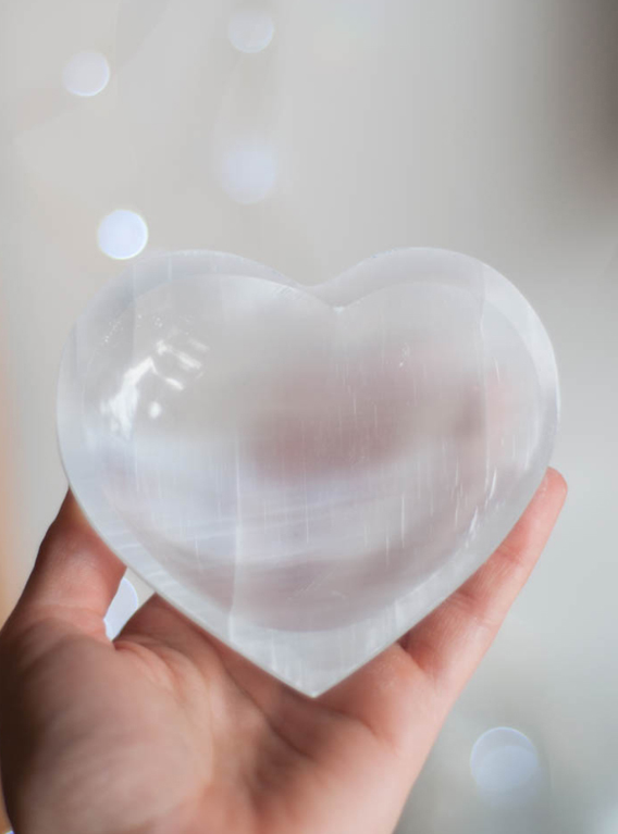 Selenite Bowl - heart