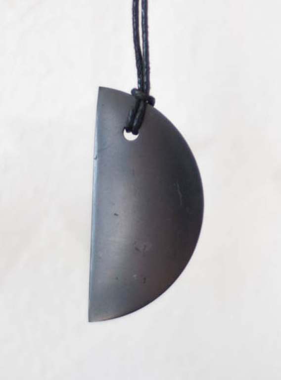 Shungite Half Moon Pendant