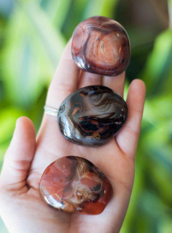 Silk Agate Palm Stone