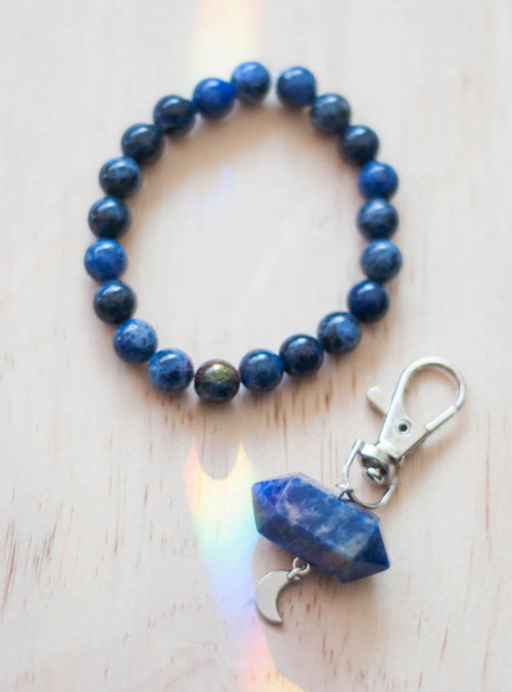 Sodalite Charm and Bracelet Set