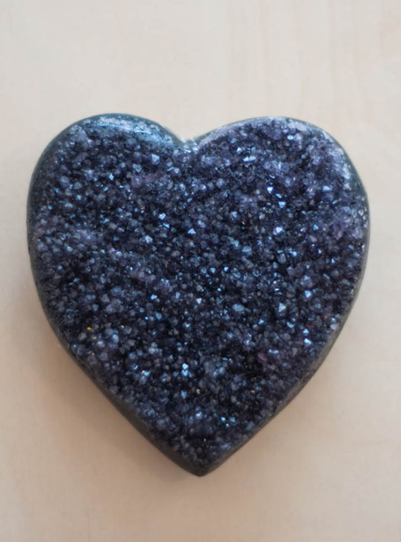 Uruguay Amethyst Geode Heart #24